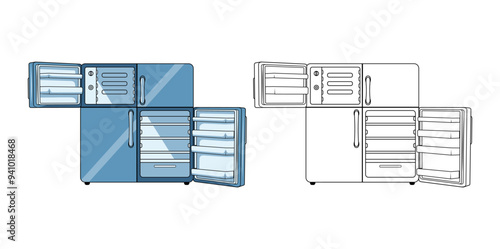 Refrigerator Cartoon Design Illustration vector eps format suitable for your design needs logo illustration animation etc