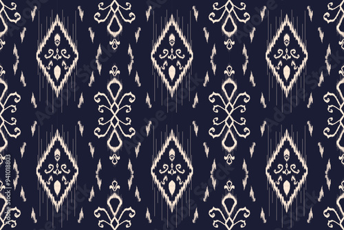Ethnic ikat seamless pattern.beautiful pattern. folk embroidery,bohemian style,aztec geometric art ornament print.ethnic abstract art.Seamless fabric.design for fabric, carpet, wallpaper, clothing.