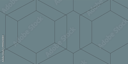 3d gray metal wall with three dimensional ribbon shapes connected by silver hinges located above the hexagons. high quality seamless realistic texture.
