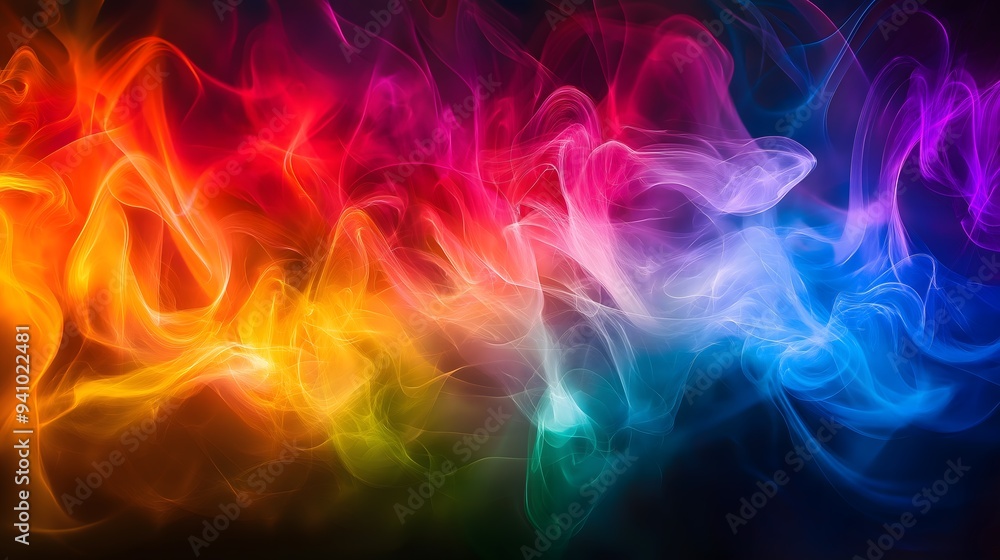 Vibrant Abstract Smoke Background Rainbow Hues Vibrant Abstract Smoke Background Rainbow Hues