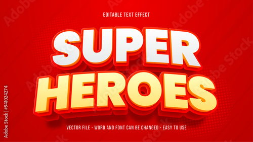 Super heroes editable text effect, power text style