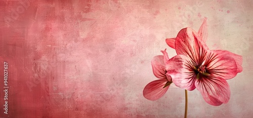Pink Flower on a Vintage Background