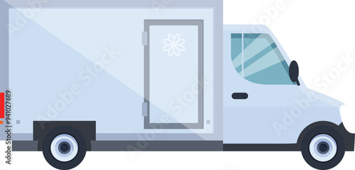 Refrigerated truck transporting frozen food, ensuring freshness and quality during delivery