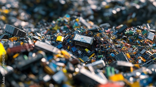 E-Waste Pile: Discarded Electronics and Wires