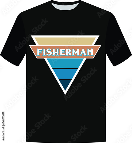 Fisherman retro t shirt design