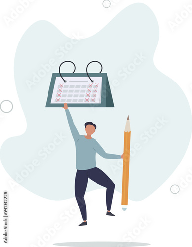 four day work week, reduce working day to increase efficiency and productivity,flat design with people.