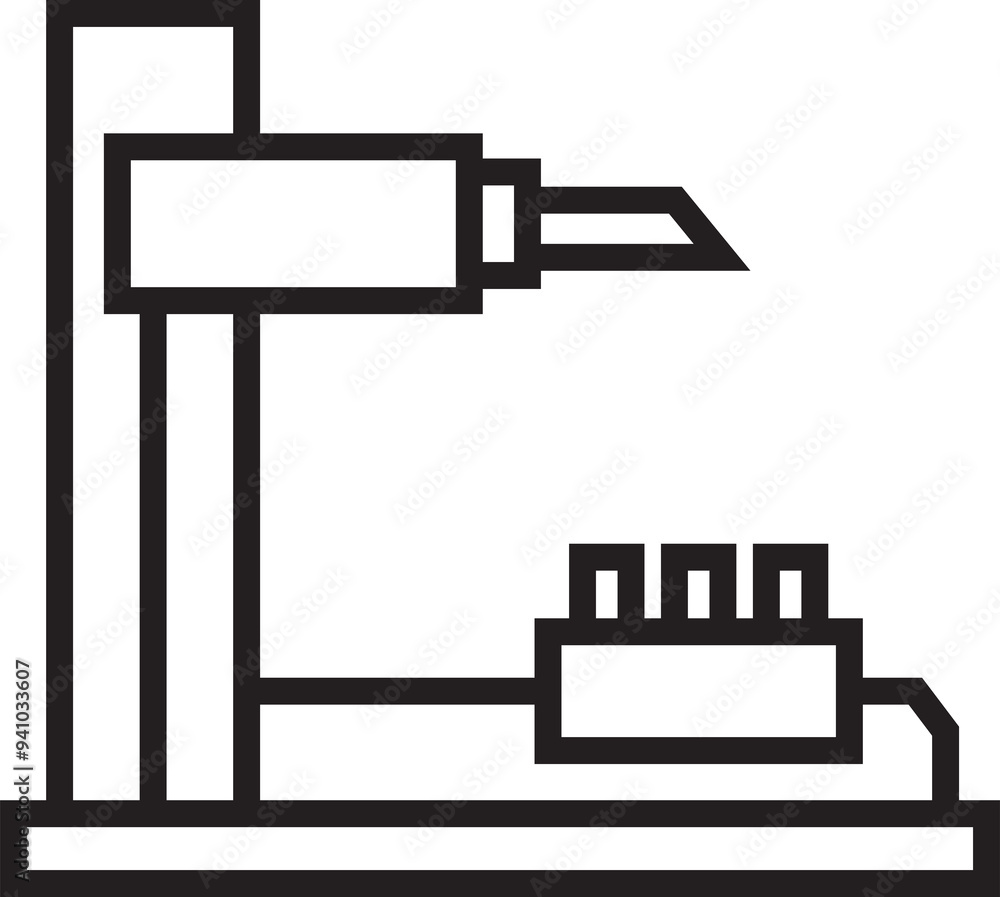 Manufacturing Robotic Machine Icon, CNC machine Manufacturing Robotic Machine Icon, CNC machine