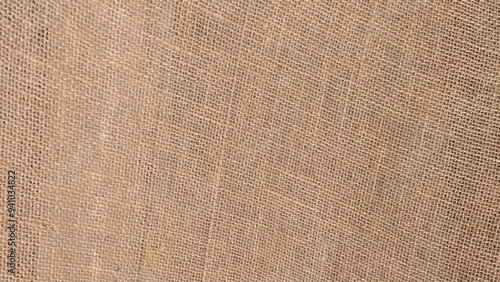 Jute pattern, rough burlap texture, canvas coarse cloth, brown woven rustic bagging. Natural hessian beige textile texture. Linen fabric backdrop. Vector illustration.