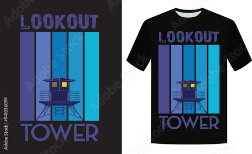 Lookout out retro t shirt design