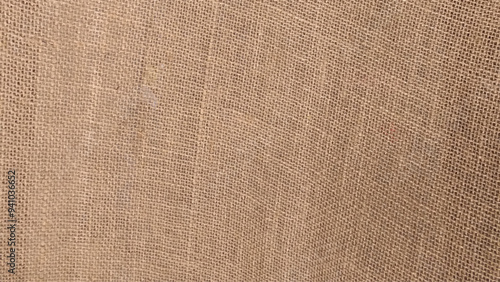 Jute pattern, rough burlap texture, canvas coarse cloth, brown woven rustic bagging. Natural hessian beige textile texture. Linen fabric backdrop. Vector illustration.