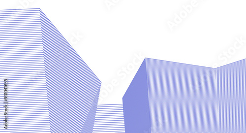 abstract architecture geometric shapes 3d illustration