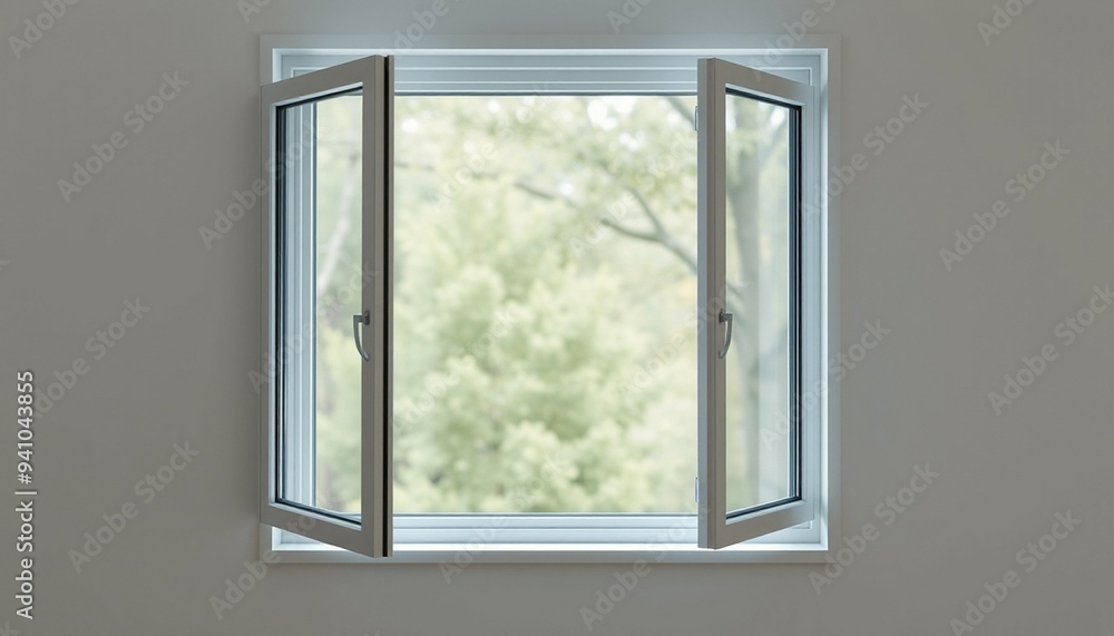 Modern Minimal House Window: Open Glass Frame for Contemporary Interior Decoration Modern Minimal House Window: Open Glass Frame for Contemporary Interior Decoration