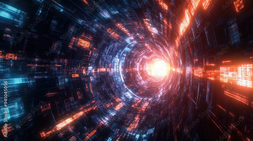 Fototapeta premium Abstract technology banner in the metaverse