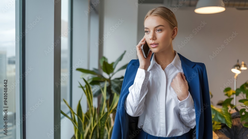 businesswoman in the office talking on the phone
businesswoman in the office talking on the phone