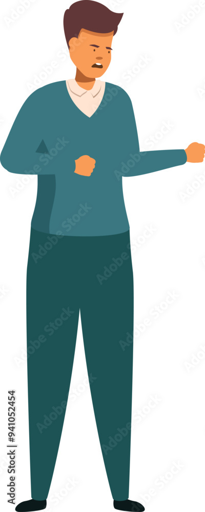 Young man is clutching his chest in pain, indicating a possible heart attack Young man is clutching his chest in pain, indicating a possible heart attack