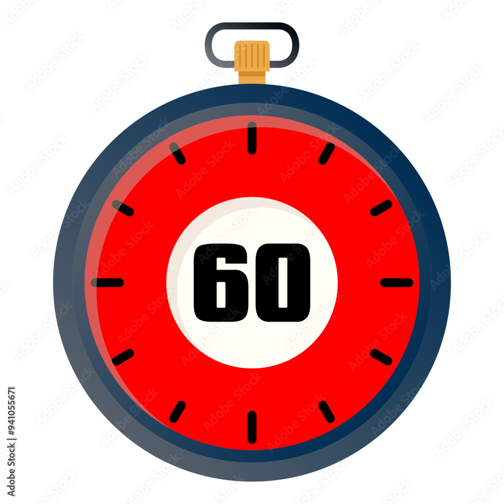 60 second countdown timer illustration. Stopwatch timer 60 second ...