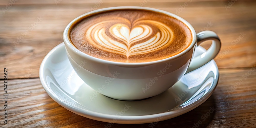 Cup of cappuccino with heart shape latte art isolated on background Cup of cappuccino with heart shape latte art isolated on background