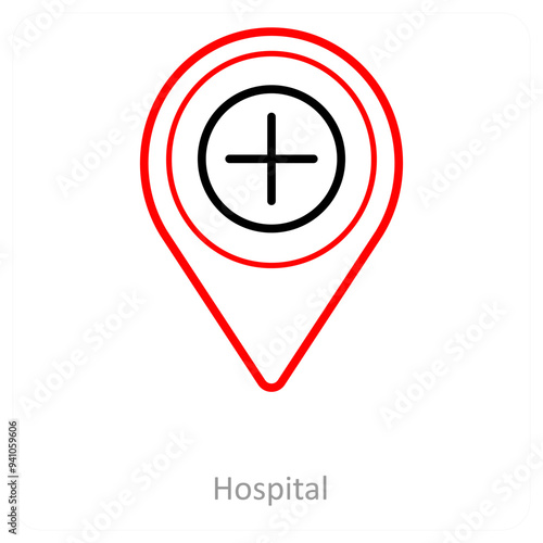 Free Download Hospital and location pointer icon concept - GFXLoad
