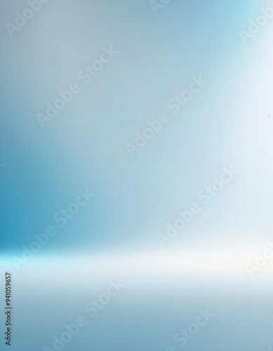 Podium or corner of a room for displaying a product. Place for text. Floor and wall. Abstract shadow background in shades of light blue white. Background soft ethereal, subtle gradient copy space.