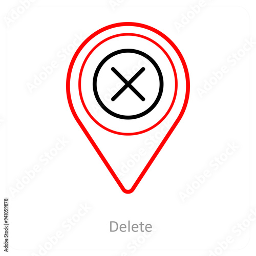 Delete and location pointer icon concept Free Download Delete and location pointer icon concept - GFXLoad