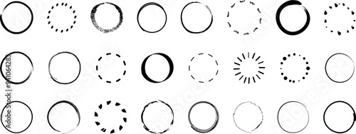 Circle line shapes or border hand drawn vector illustration