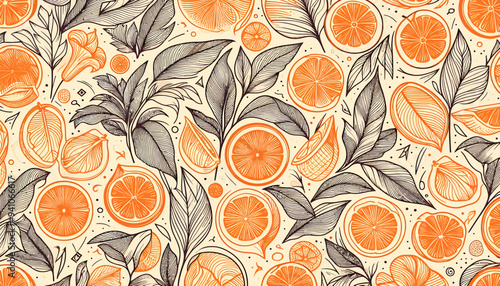 orange  seamless pattern textile vector