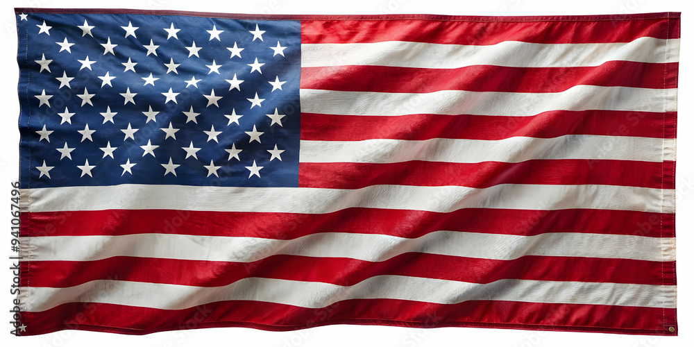 American flag on white background American flag on white background