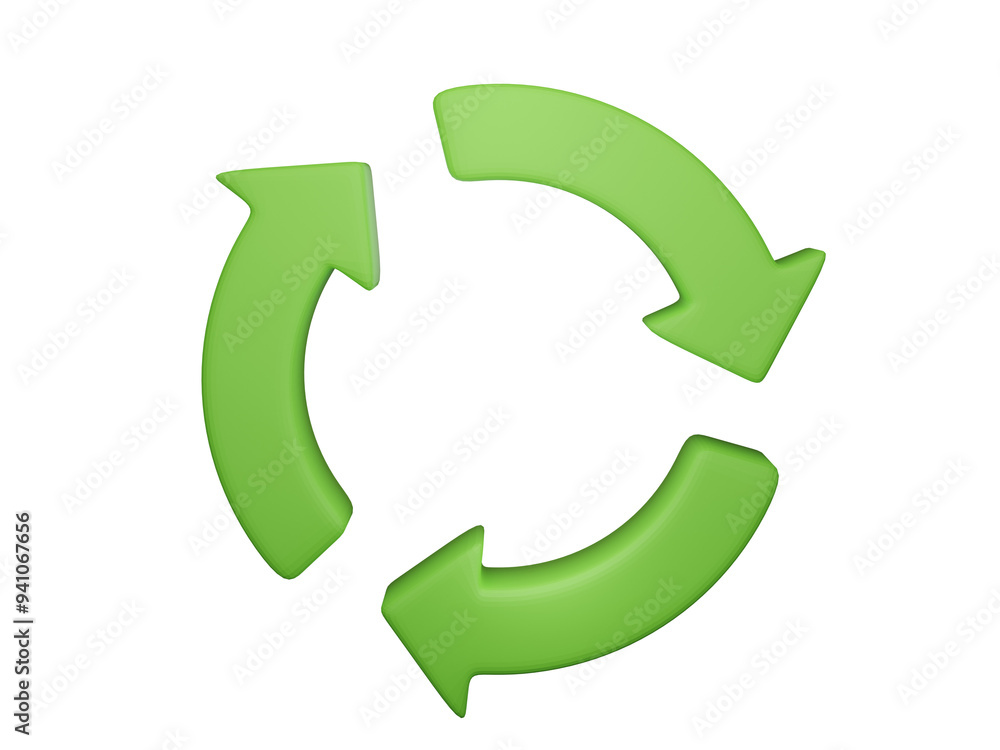 Green recycle symbol with three arrows forming a circle, representing sustainability and environmental conservation. Green recycle symbol with three arrows forming a circle, representing sustainability and environmental conservation.