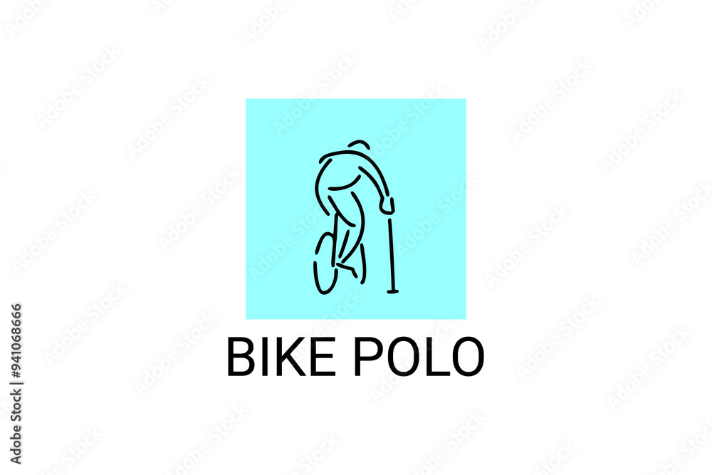 Bike polo sport vector line icon. an athlete playing bike polo. sport pictogram, vector illustration. Bike polo sport vector line icon. an athlete playing bike polo. sport pictogram, vector illustration.