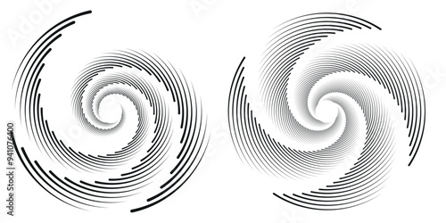 Hypnosis Spiral, concept for hypnosis, unconscious, chaos, extra sensory perception, psychic, stress, strain, optical illusion, headache, migraine. Black, white descending pattern.