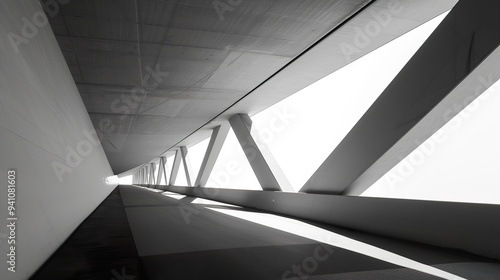 Modern Bridge Architecture: Geometric Lines and Light