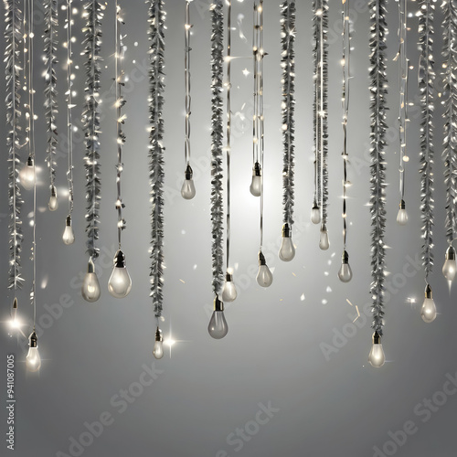 Abstract background with silver garland