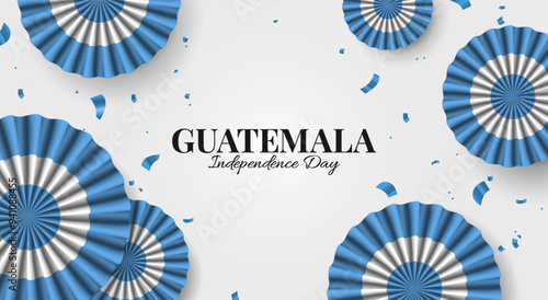 Guatemala Independence Day. Celebration banner. Cockade. Vector Illustration.
