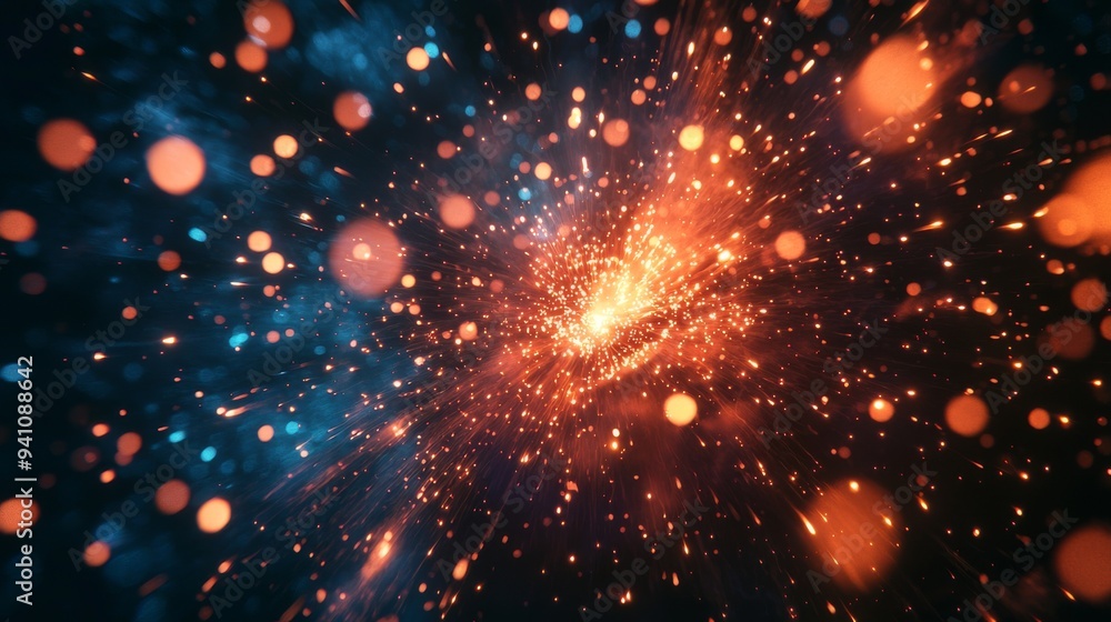 Fototapeta premium Abstract Sparkles and Glowing Lights Background.