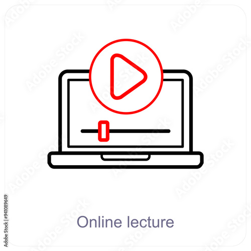 Online Lecture and education icon concept
