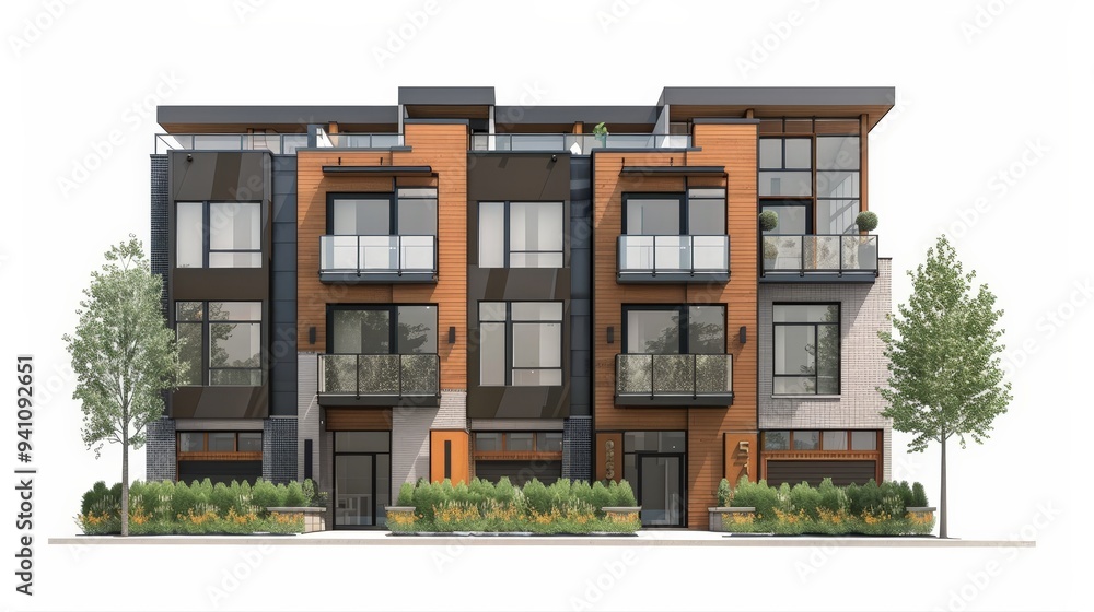Contemporary Townhouse It emphasizes the vertical layout, rooftops and modern Contemporary Townhouse It emphasizes the vertical layout, rooftops and modern
