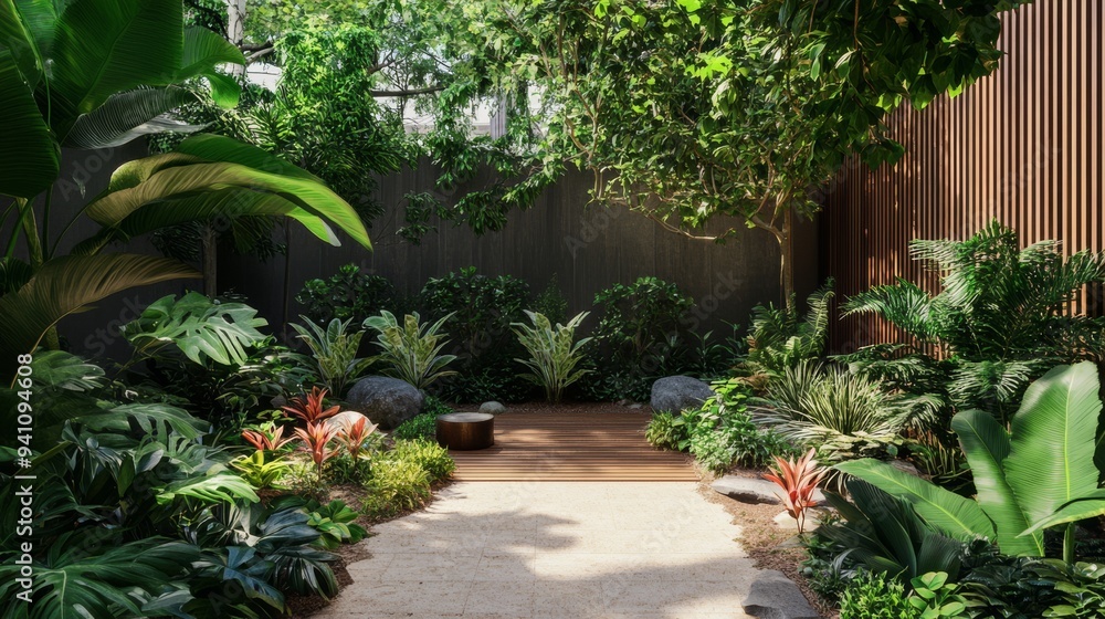 Lush Tropical Garden Oasis. Lush Tropical Garden Oasis.