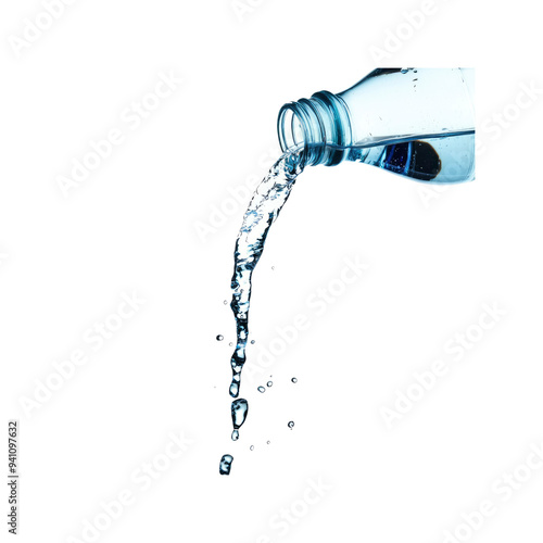 Water Pouring from a Bottle