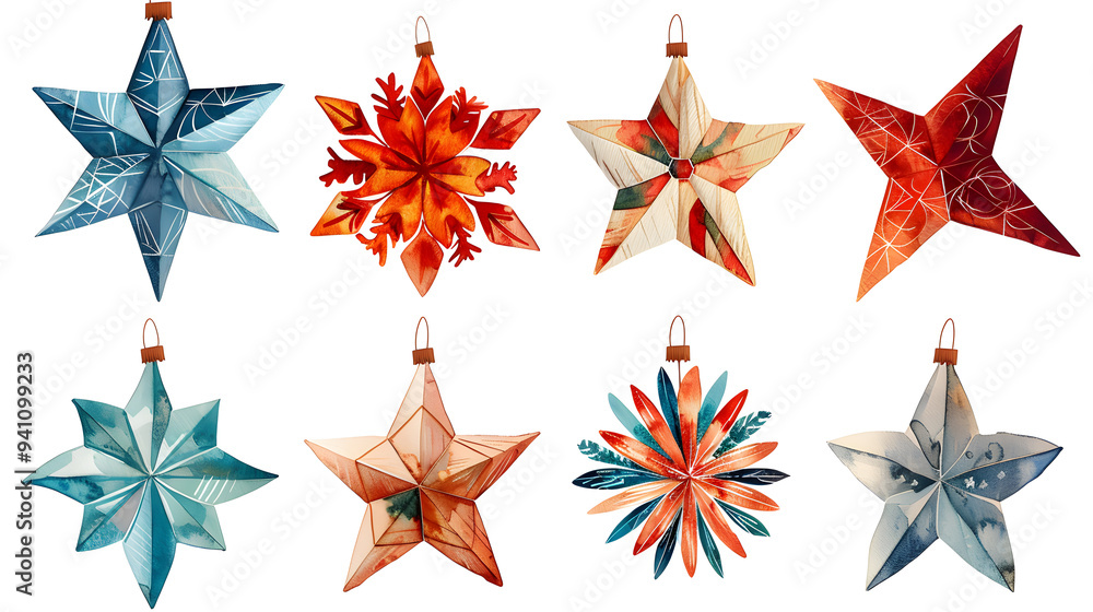 Obraz premium Christmas star ornament on white background