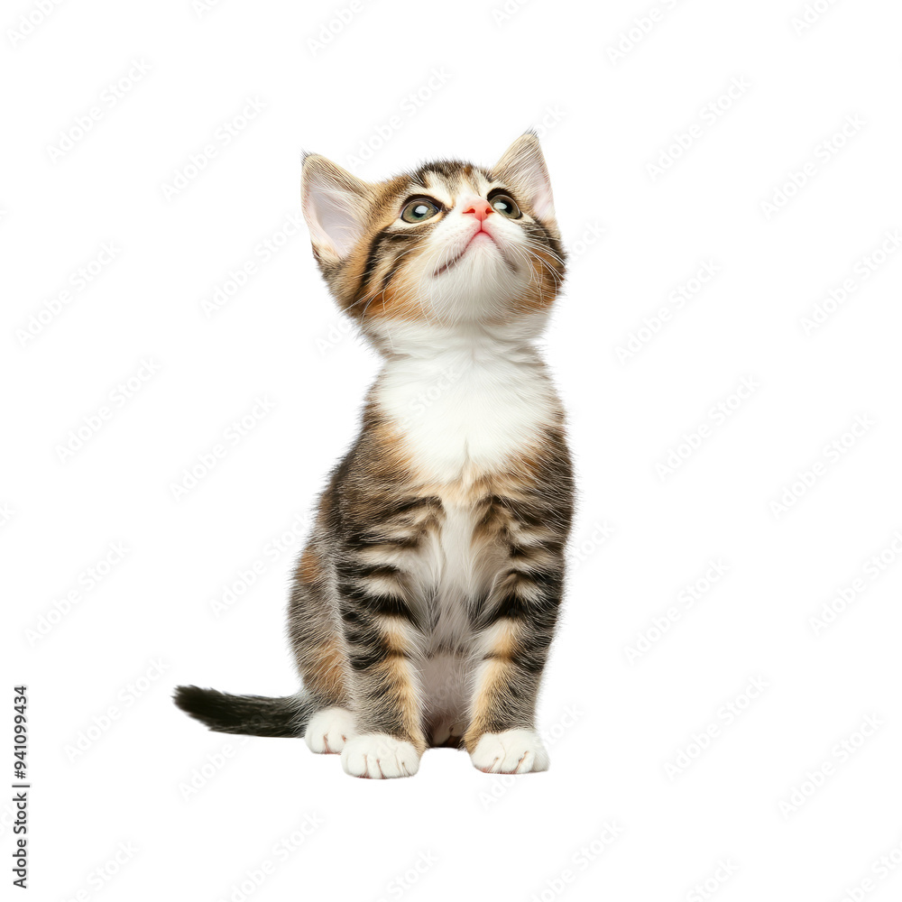 Obraz premium Cute Kitten Looking Up with