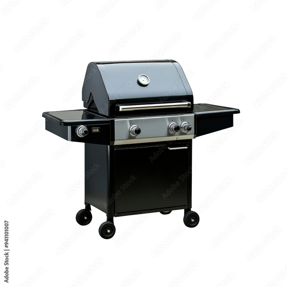 Black Gas Grill with Three Black Gas Grill with Three