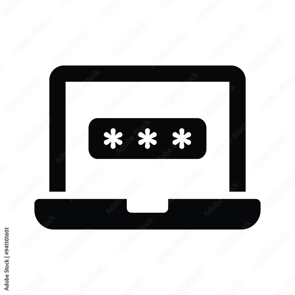 Laptop password vector design in trendy style Laptop password vector design in trendy style