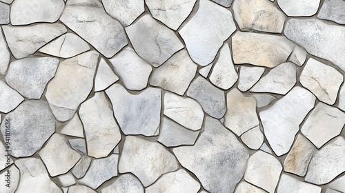 Seamless textures of flagstone paving in shades of grey and beige, ideal for creating a realistic pavement surface background