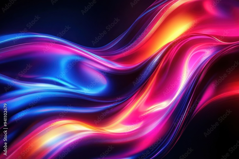Abstract Colorful Wavy Lines on a Black Background Abstract Colorful Wavy Lines on a Black Background