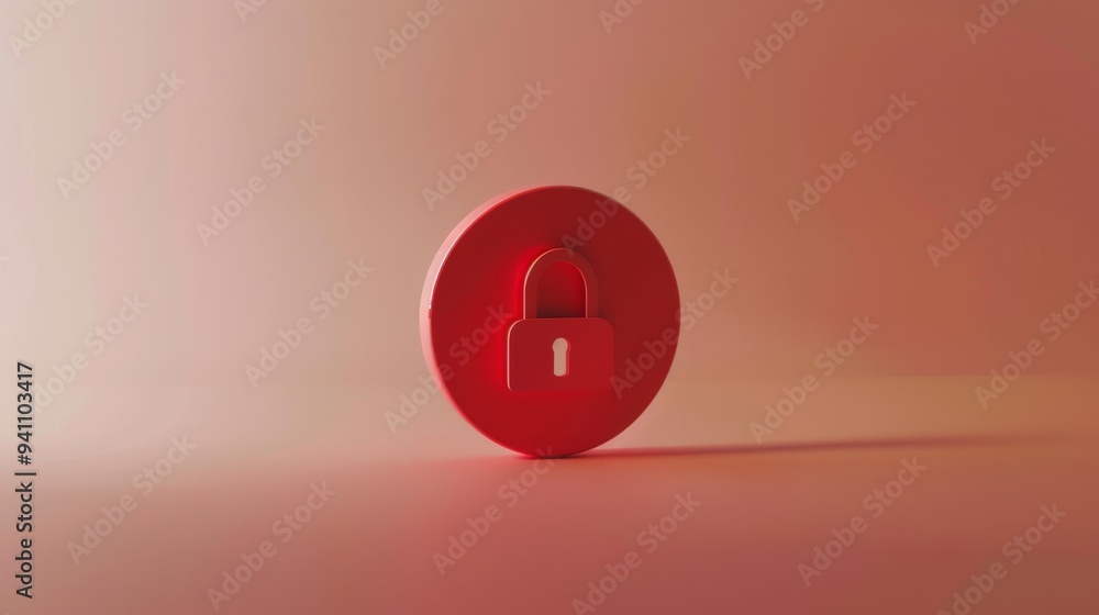 A red circular symbol with a locked padlock, representing security and protection, on a red gradient background. A red circular symbol with a locked padlock, representing security and protection, on a red gradient background.