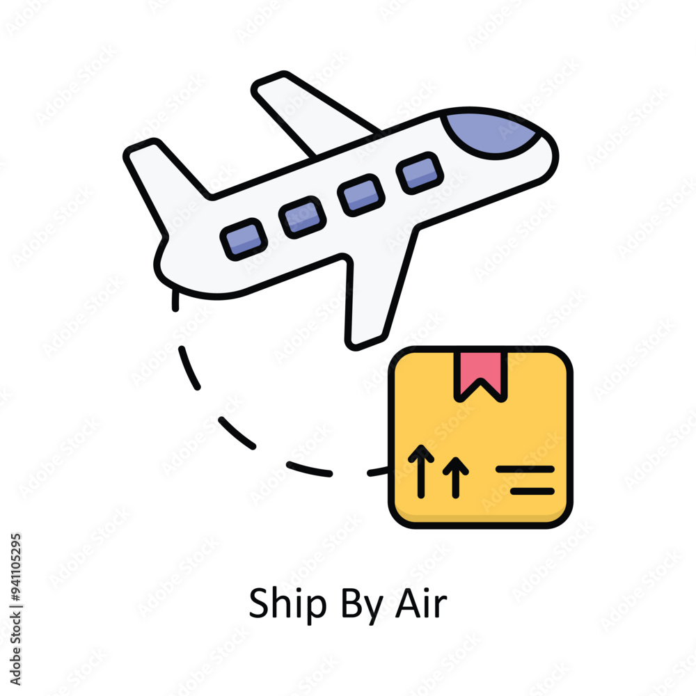 Ship By Air vector filled icon design illustration. Logistics Delivery symbol on White background EPS 10 File Ship By Air vector filled icon design illustration. Logistics Delivery symbol on White background EPS 10 File