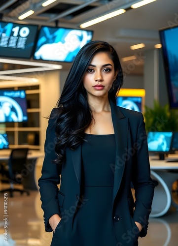 Confident Businesswoman in Modern Office