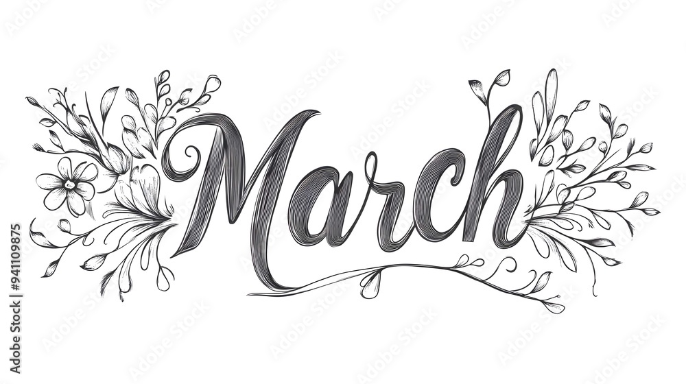 Obraz premium Written in cursive, simple line art design with the words 