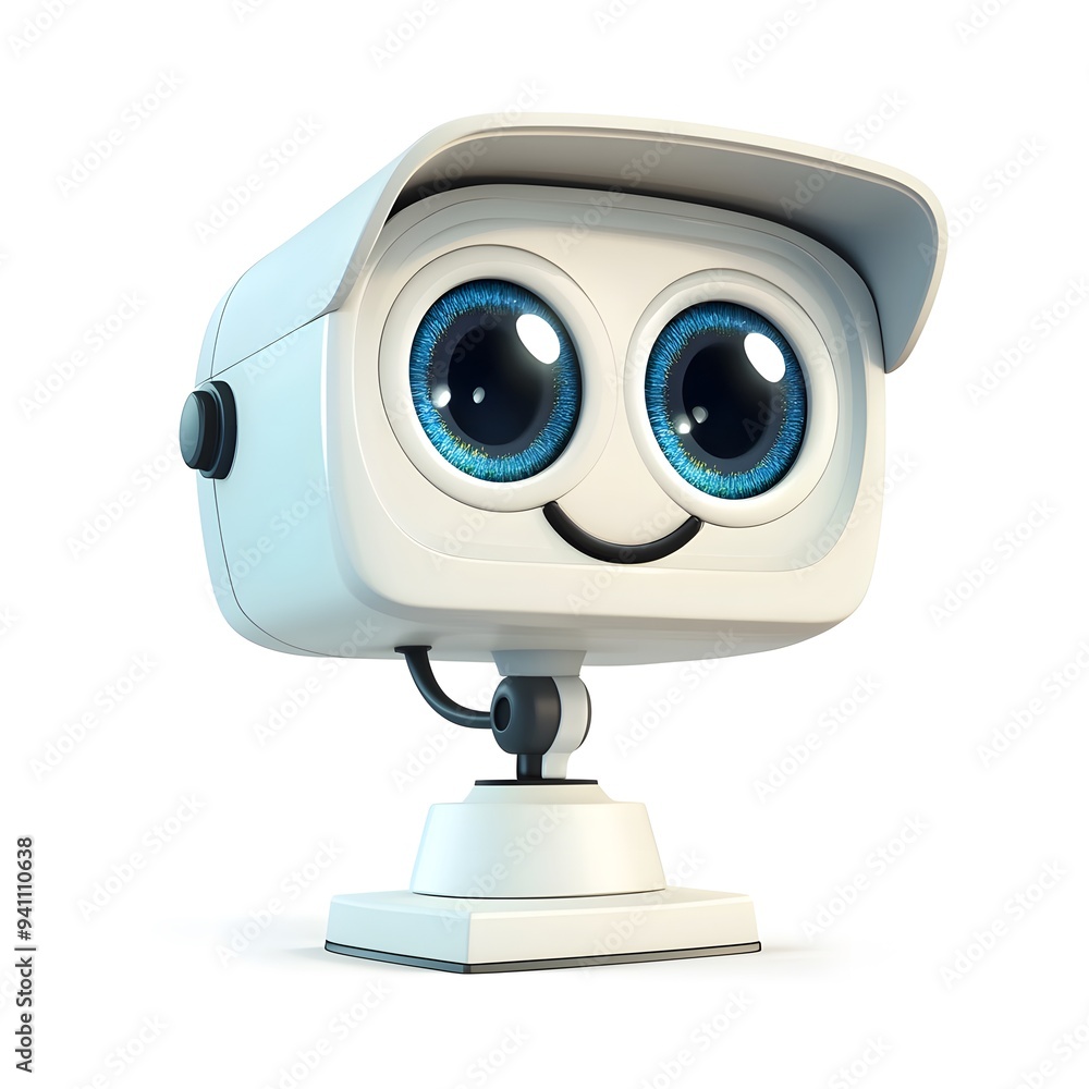 Cute Cartoon Security Camera with Big Eyes. Cute Cartoon Security Camera with Big Eyes.