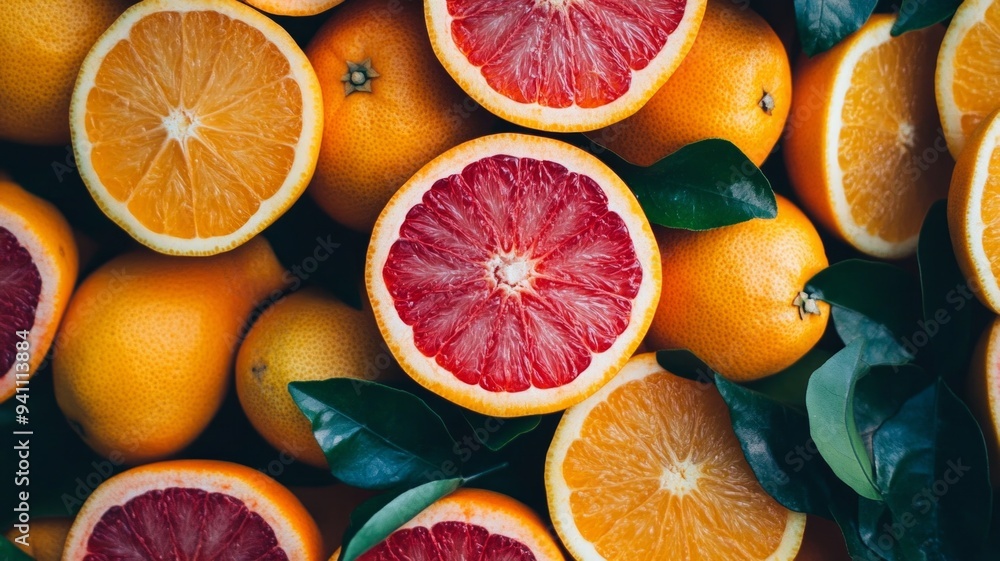 A close up of a bunch of oranges and grapefruit A close up of a bunch of oranges and grapefruit